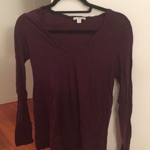 James Perse long sleeved t shirt in plum